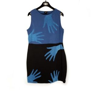 ASOS Blue and Black Handprint Dress